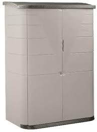 Storage space can be a problem, let this suncast vertical utility storage shed be your solution. Amazon Com Rubbermaid Vertical Resin Weather Resistant Outdoor Garden Storage Shed Olive And Sandstone Storage Sheds Vinyl Garden Outdoor