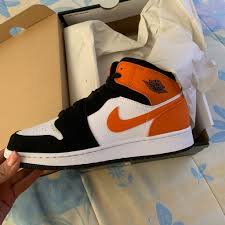 Black And Orange Air Jordan 1 Mid Nike Shoes Air Jordan 1 Mid Color Black Orange Size 6 5 Airjordan1outfitwomen Nike Shoes A In 2020 Black Nike Shoes Nike Shoes Air Force Orange Nike Shoes