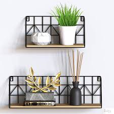 gadgy hangeregal set 2 stuck wandregal metall schwarz holz brett grosse 45 x 12 x 15 30 x 12 x 15 cm metallr wandregal metall regal schwimmendes regal