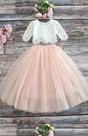Girls Vintage Closet Lace Top Blush Skirt Set Preorder 2 To 10 Years Flower Girl Dress Lace Flower Girl Dresses Half Sleeve Dresses