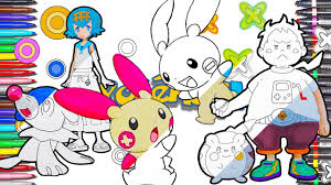 Coloring pages mega evolved pokémon. Pokemon Coloring Book Pages Mega Legendary Pikachu Coloring Gen4 Sheets Popplio Plusle Togedemaru Youtube