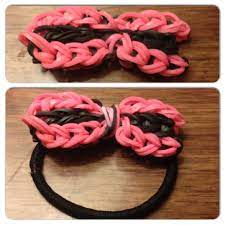 Hair Bow Rainbow Loom On A Hair Tie Rainbow Loom Rubber Band Bracelet Hair Bows