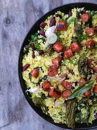 Riz Au Chourico Portugal Plat Typique Portugais Salade Haricot Riz