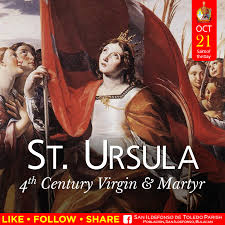 Today we celebrate the feast day of St. Ursula and the Virgins of ...