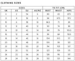 45 Correct Australia Size Chart Compared To Us