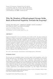 Queen mary university of london has a long history of welcoming students from around the world. Pdf Why Do Members Of Disadvantaged Groups Strike Back At Perceived Negativity Towards The In Group