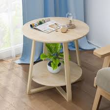 2 Tier Round End Table Meja Sofa Meja Dengan Rak Kayu Solid Meja Untuk Rumah Kamar Tidur Living Kamar Meja Kopi Aliexpress