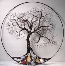 Tree Of Life Ancient Spirit Sculpture With Natural Colorful Calcites Iceland Spar Blue Red Orange Green Yellow S Wire Tree Sculpture Wire Art Wire Trees