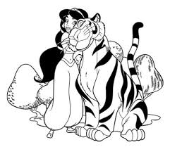 Disegno Di Jasmine E La Sua Tigre Rajah Da Colorare Disegni Da