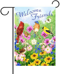 Check spelling or type a new query. Buy Alaza Welcome Friends Birds Flowers Butterfly Double Sided Garden Yard Flag 12 X 18 Summer Spring Flowers Daisy Hummingbirds Decorative Garden Flag Banner For Outdoor Home Decor Party Online In Turkey B07d8pjh31