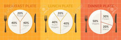 Healthy Eating Plate Diagram Breakfast Lunch And Dinner