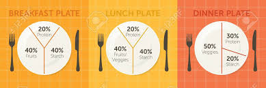 healthy eating plate diagram breakfast lunch and dinner