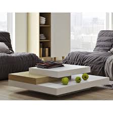 Table Basse Design Symetrie Blanc Chene Atylia Table Basse Design Table Basse Table De Salon