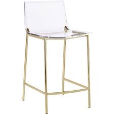 Chiaro Clear Bar Stool Gold Reviews Cb2 In 2020 Clear Bar Stools Bar Stools Counter Stools