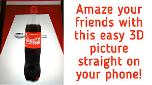 This is for older kids / teens and people who just want to learn how to draw the blue lines that you see in step (1) are guide lines and should be drawn very lightly as they will be erased later. An Easy Drawing Of A 3d Coke Bottle Step By Step 3d Drawing Tutorial Amaze Your Friends Paintology