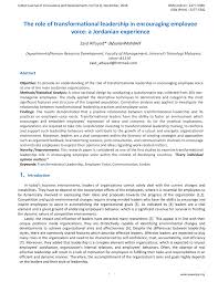 Zaid ibrahim & co sukuk projectssee all. Pdf The Role Of Transformational Leadership In Encouraging Employee Voice A Jordanian Experience
