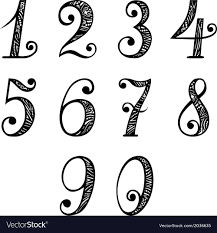 Set Of Vintage Numbers Download A Free Preview Or High Quality Adobe Illustrator Ai Eps Pd Numbers Typography Bullet Journal Number Fonts Lettering Alphabet