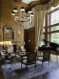 Living Room With Grand Piano And Grand Chandelier Victorian Interior Design Victorian Interior Gothic Interior
