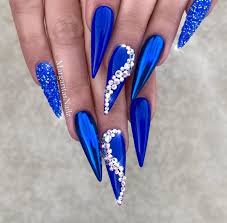 Black And Blue Nail Designs Gemgel Sugar Valentino Builder Gel Top Coat Chrome Shop Valentinobeautypu Chrome Nails Designs Blue Nail Art Designs Royal Blue Nails Designs