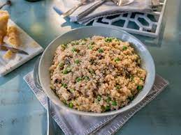 Risotto With Mushrooms And Peas Recipe Food Network Recipes Mushroom And Pea Risotto Stuffed Mushrooms