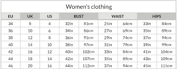 Size Guide Womens Clothing Dubarry Usa