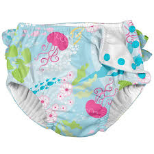 I Play Unisex Reusable Absorbent Baby Swim Diapers Swimming Suit Bottom No Other Diaper Necessary Aqua Coral Reef 24 Months