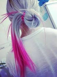 Pink and grey hair color. Dip Dyed Hair Hair Styles Ombre Hair Purple Hair