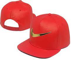 Nike Big Metal Logo Hat Red Snapback Hats Leather Fashion Metallic Logo