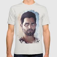 Teen Wolf Derek Hale V2 T Shirt By Caim Society6 He is the son of the renowned alpha werewolf talia hale and an unnamed father, and is also the younger brother of laura hale, the older brother of cora hale. teen wolf derek hale v2 t shirt by caim