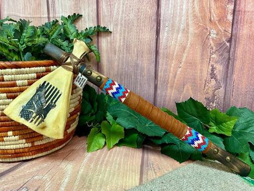 Native American Deer Bone Tomahawk 18" -Creek (29bc59)