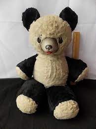 Vintage 1950s Large Panda Bear Rubber Snout Stuffed Animal Much Loved Panda Bear Bear Stuffed Animal Panda