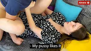 The stepmother says to her stepson: - Oh no, its your cock at my lips!?.  Young stepmother had a fight with her husband and got cum in her mouth from  her stepson -