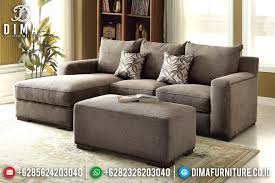Pembayaran mudah, pengiriman cepat & bisa cicil 0%. 1 Set Sofa Tamu Minimalis Jepara Model L Fabric Grey Df 0697