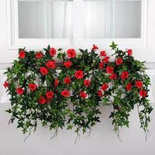 Artificial flowers plants for outdoor planters window box fall winter artificial flowers outdoor for decoration flower pot stand fake bushes (7 fake flowers bundle white lavender ) fack flowers. Window Boxes With Fake Flowers Or Artificial Plants Many