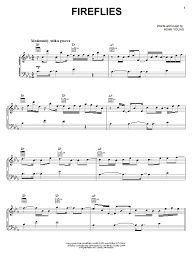Owl City Fireflies Sheet Music Pdf Notes Chords Pop Score Piano Vocal Guitar Right Hand Melody Download Printable Sku 100023