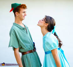 That fell apart as soon as the girls saw the frozen family costumes …. Wendy Darling And Peter Pan Costume Photo 2 6