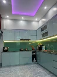 TBA110-Tủ bếp chữ L nhựa đặc cánh phủ Acrylic màu AC72. - NỘI THẤT - PHỤ  KIỆN TỦ BẾP NINH BÌNH