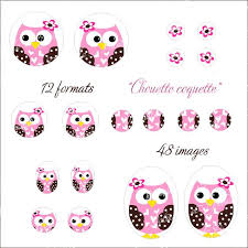 Planche D Images Digitales A Imprimer Theme Hiboux Chouette Coquette Images Digitales Pour Bijoux Par Patouille Et Planner Stickers Theme Hibou Chouette