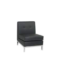 Osp Home Furnishings Wall Street Black Faux Leather Accent Chair Wst51n B18 The Home Depot Leather Accent Chair Osp Home Furnishings Furniture