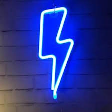 Blue Neon Lightning Bolt Blue Neon Lights Blue Aesthetic Dark Blue Aesthetic Pastel