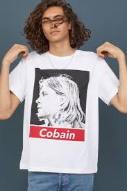 T Shirt With A Motif White Kurt Cobain Men H M Gb Shirts T Shirt H M Men