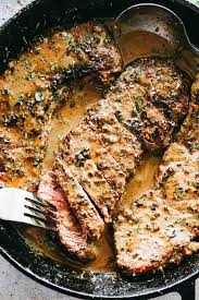 Skillet Bourbon Steak Recipe Pan Seared Juicy Sirloin Steaks Prepared With A Dijon Mustard Rub And An Bourbon Steak Recipe Sirloin Steak Recipes Steak Dinner