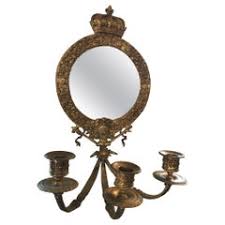 Amazing gallery of interior design and decorating ideas of round mirrored wall sconce in bedrooms, closets, living rooms, dens/libraries/offices, girl's rooms, bathrooms, entrances/foyers by elite interior designers. Best Mirrored Candle Sconces For Sale On 1stdibs