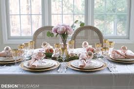 5 out of 5 stars. Elegant Holiday Table Setting With Gold And Pink Christmas Decorations