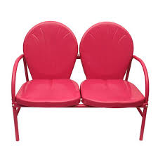 Northlight Pink Retro Metal Tulip Double Chair 2 Seat 31372135 Rona
