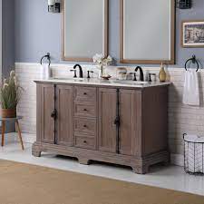 This master bathroom double sink vanity is lit by a strip of warm white leds, as well as two modern bathroom pendants. Greyleigh Tolliver 60 Double Bathroom Vanity Reviews Wayfair