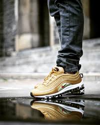 Nike Air Max 97 Black And Metallic Gold Nike Air Max 97 Og Qs Metallic Gold Nike Air Max 97 Running Shoes For Men Nike Air Max
