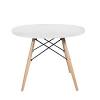 The eames molded plywood coffee table has an overall height of 15 (38 cm) and diameter of 34 (86 cm). 3