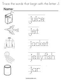 Discover to how the words are pronounced. Trace The Words That Begin With The Letter J Coloring Page Twisty Noodle