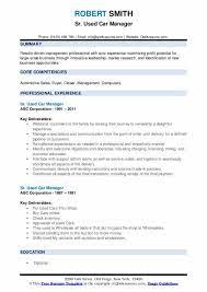 Their job description entails conducting surveys to identify clients with interests in making vehicle purchase. Used Car Manager Resume Samples Qwikresume